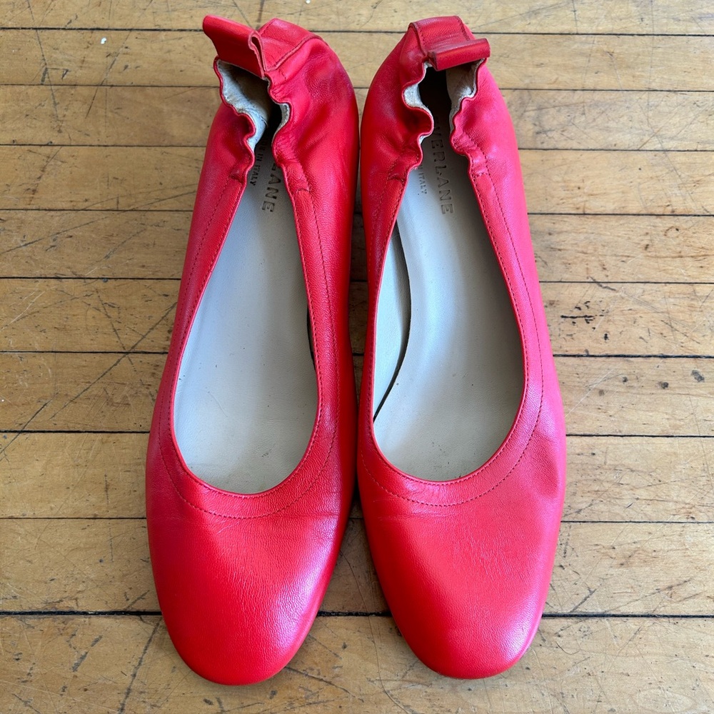 Everlane Day Heel in Red Leather